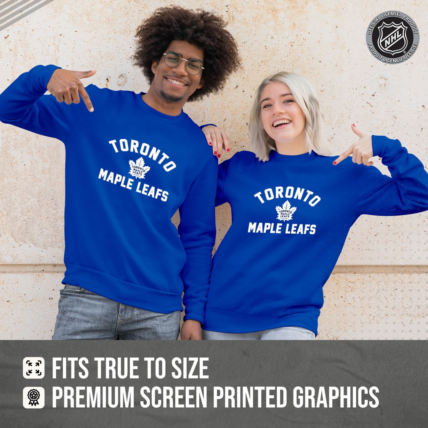 Toronto Maple Leafs Adult NHL Gameday Crewneck Sweatshirt - Royal
