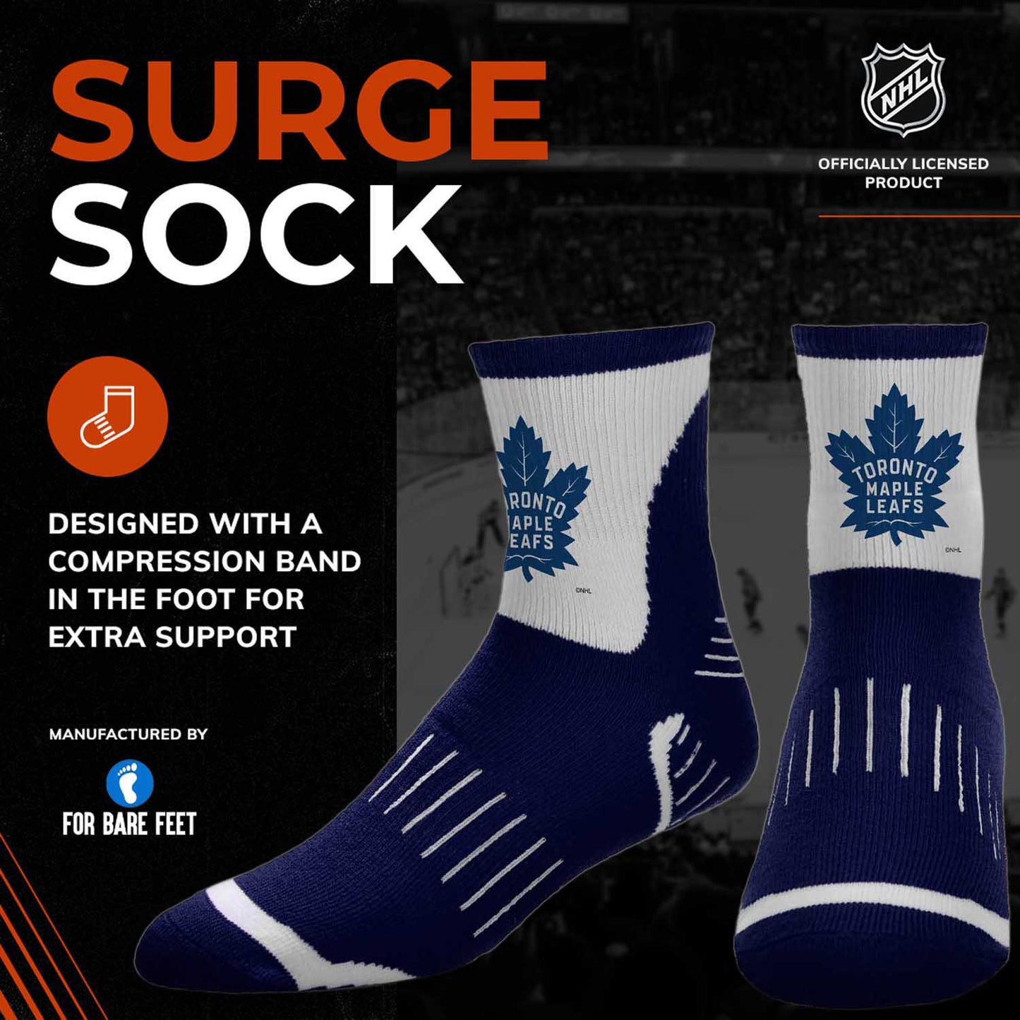 Toronto Maple Leafs NHL Youth Surge Socks - Navy