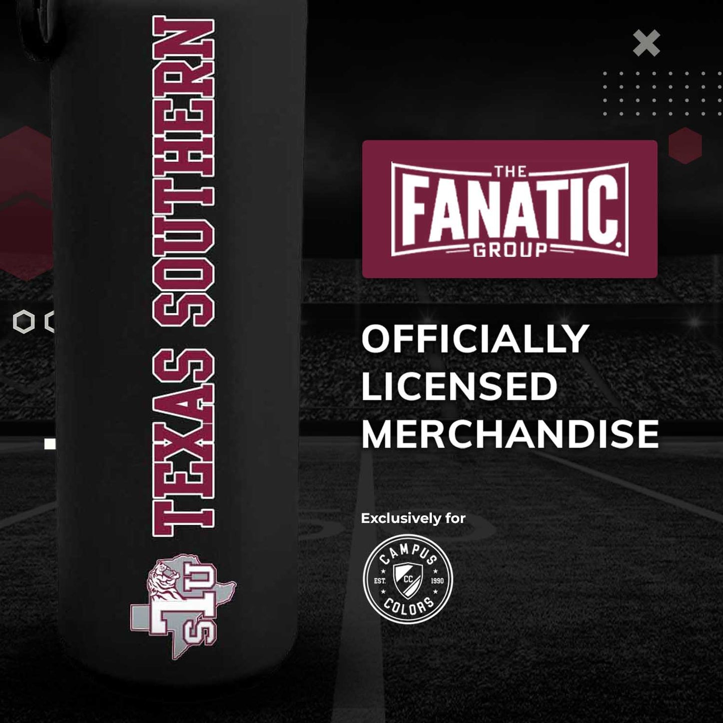 Texas Southern University NCAA Stainless Steel Water Bottle - Black