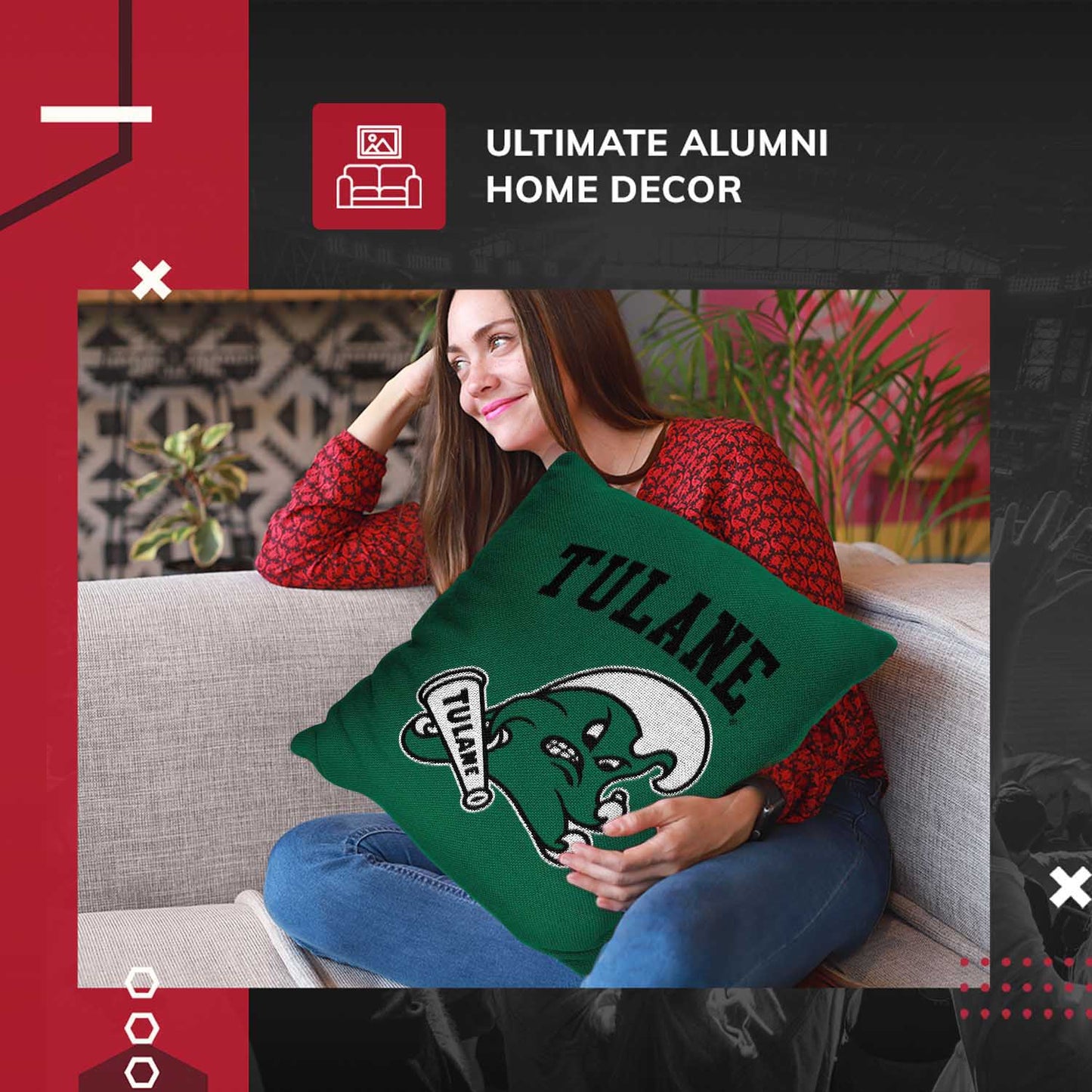 Tulane Green Wave NCAA Decorative Pillow - Green