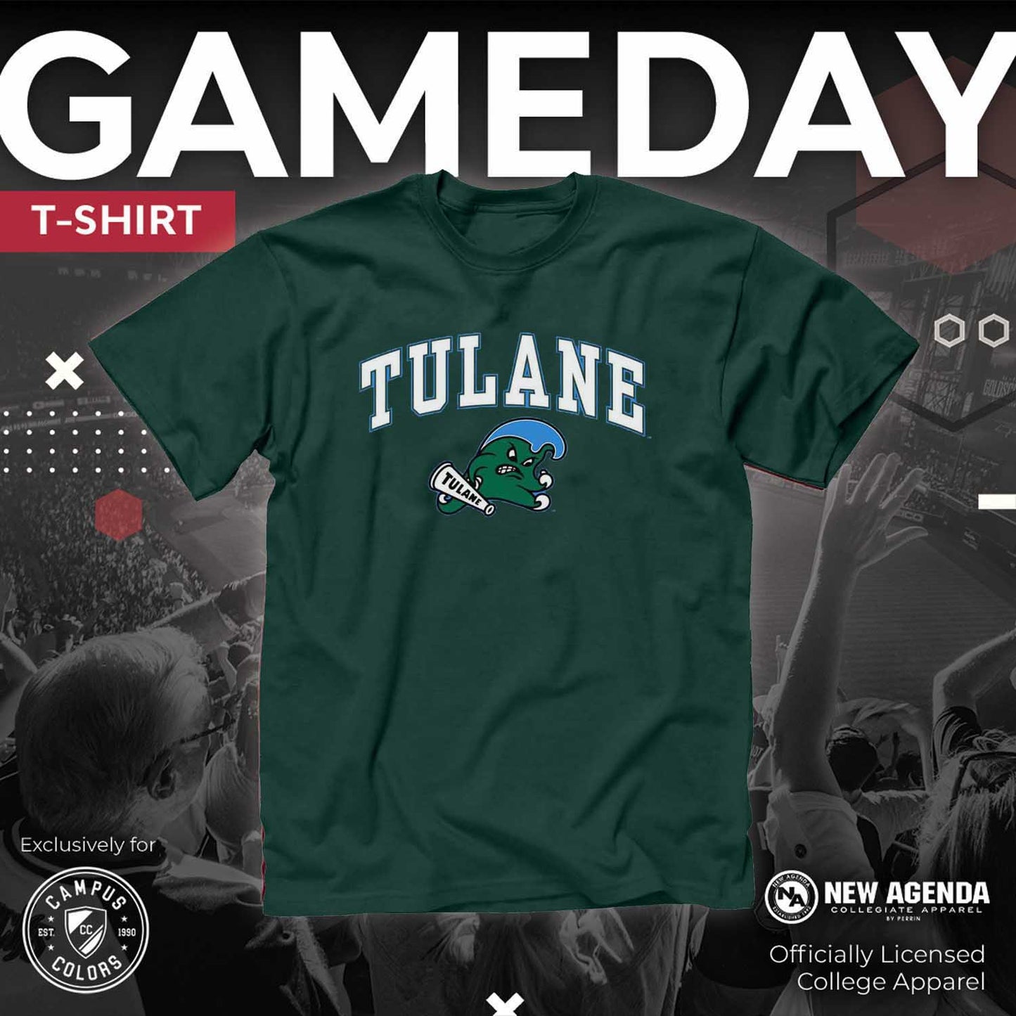 Tulane Green Wave NCAA Adult Gameday Cotton T-Shirt - Green