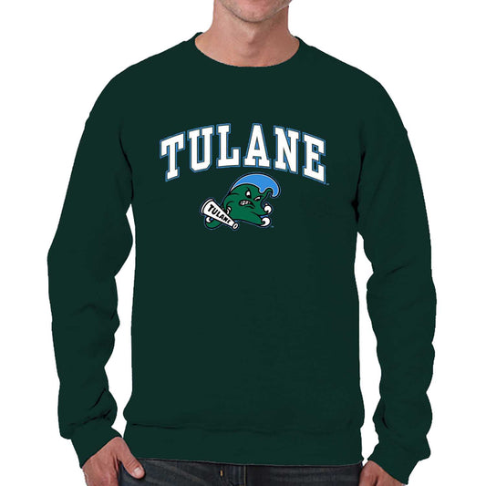 Tulane Green Wave Adult Arch & Logo Soft Style Gameday Crewneck Sweatshirt - Green