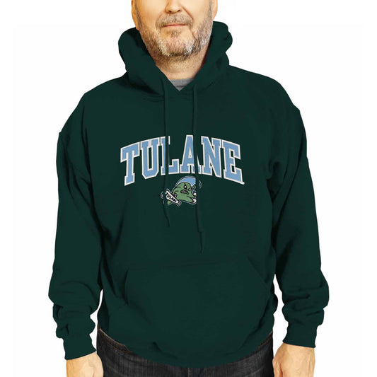 Tulane Green Wave NCAA Adult Tackle Twill Hooded Sweatshirt - Green