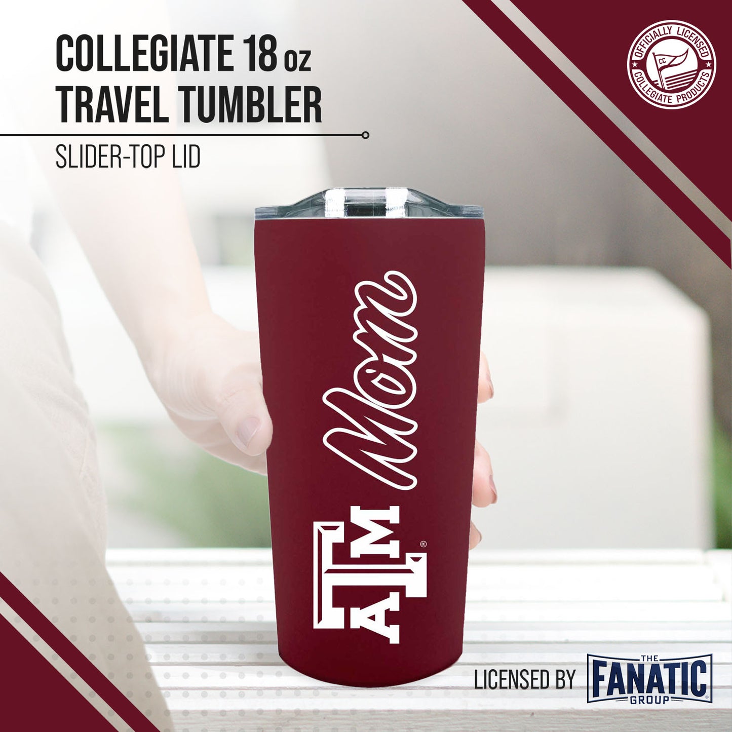 Texas A&M Aggies NCAA Stainless Steel Travel Tumbler for Mom - Maroon