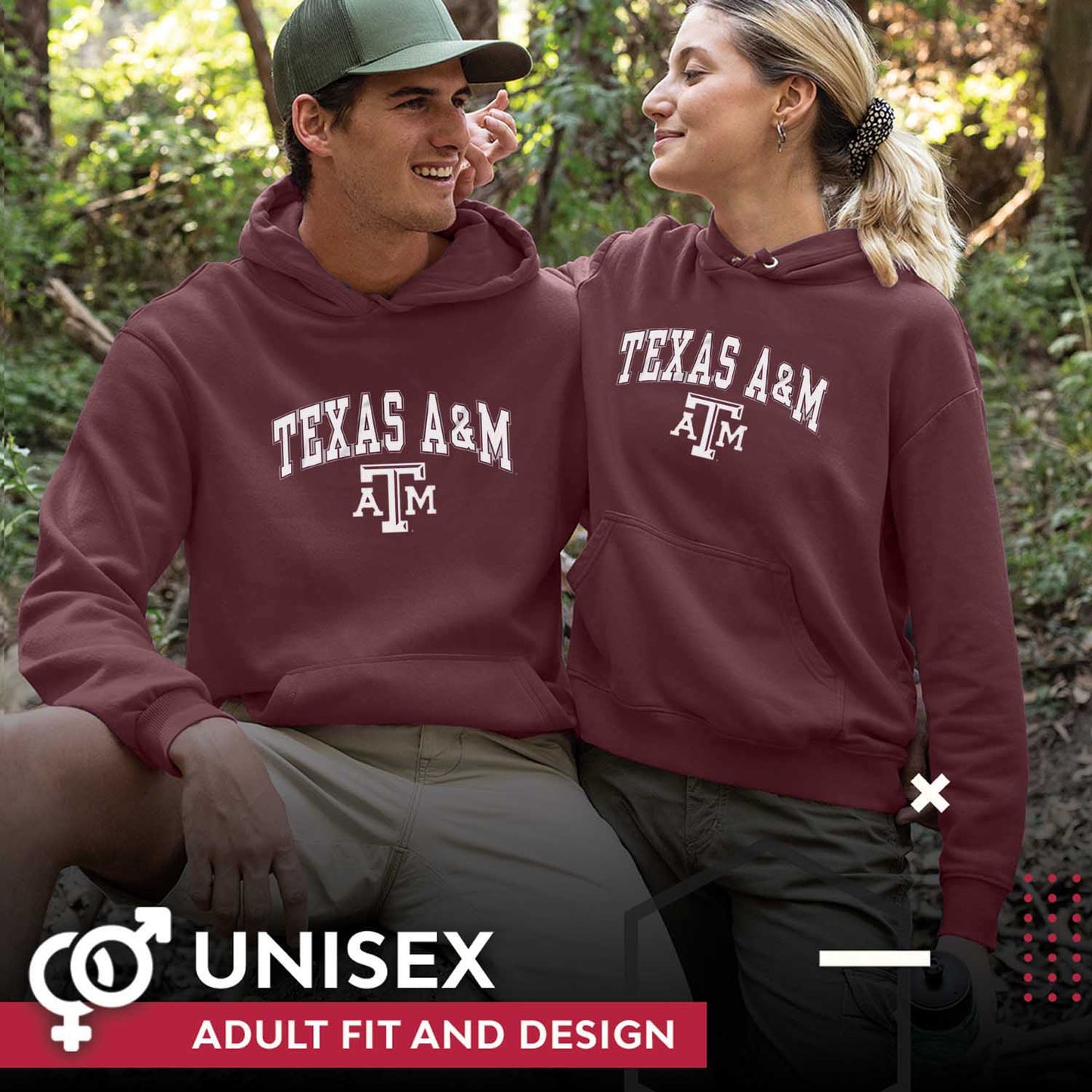 Texas A&M Aggies Adult Arch & Logo Soft Style Gameday Hooded Sweatshirt - Maroon