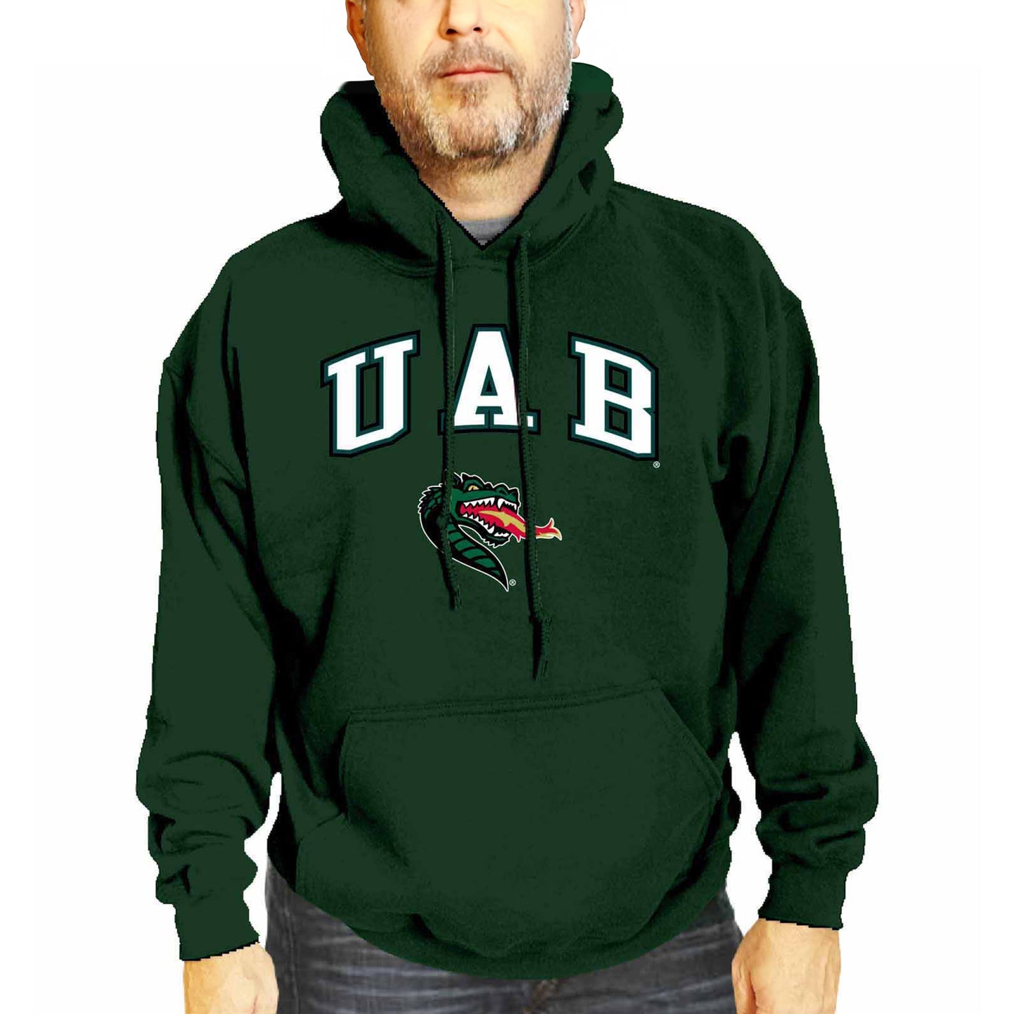 UAB Blazers Adult Arch & Logo Soft Style Gameday Hooded Sweatshirt - Green