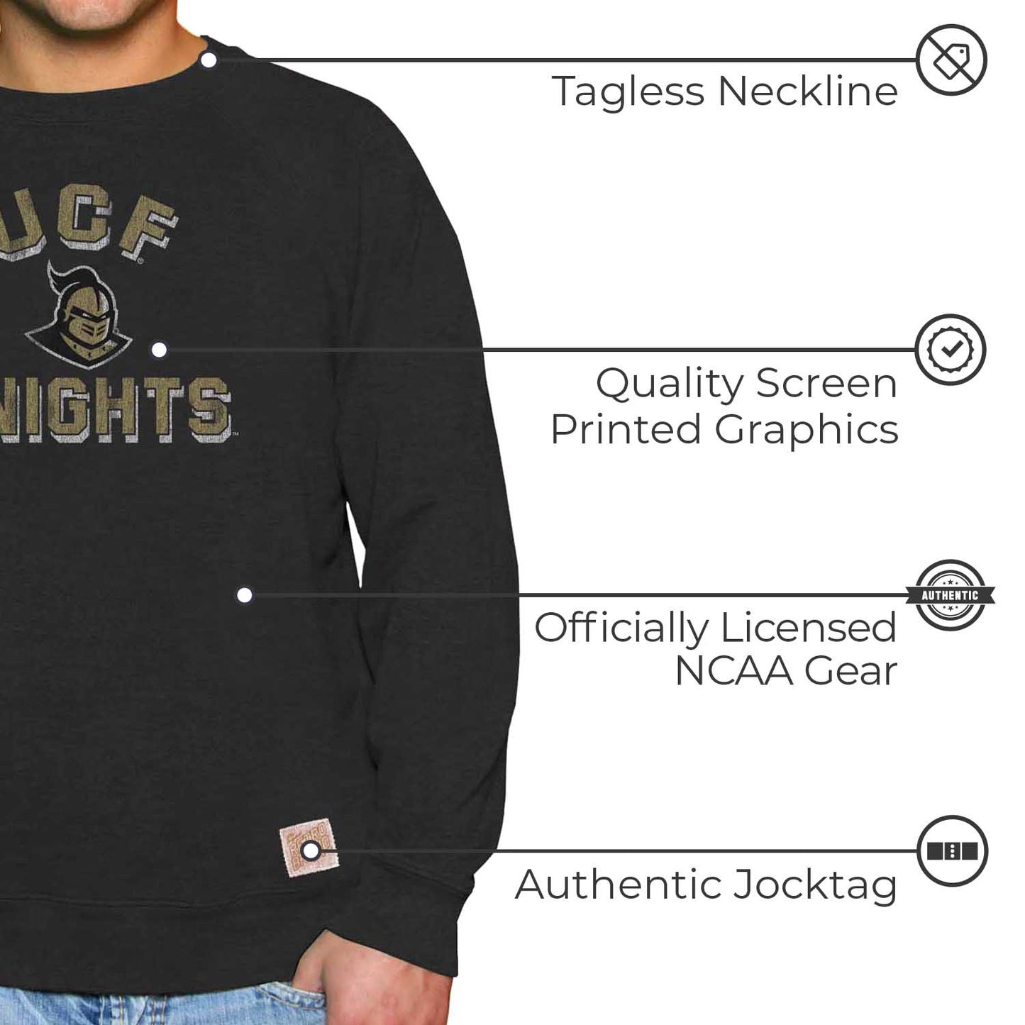 Central Florida Knights Adult University Crewneck - Black