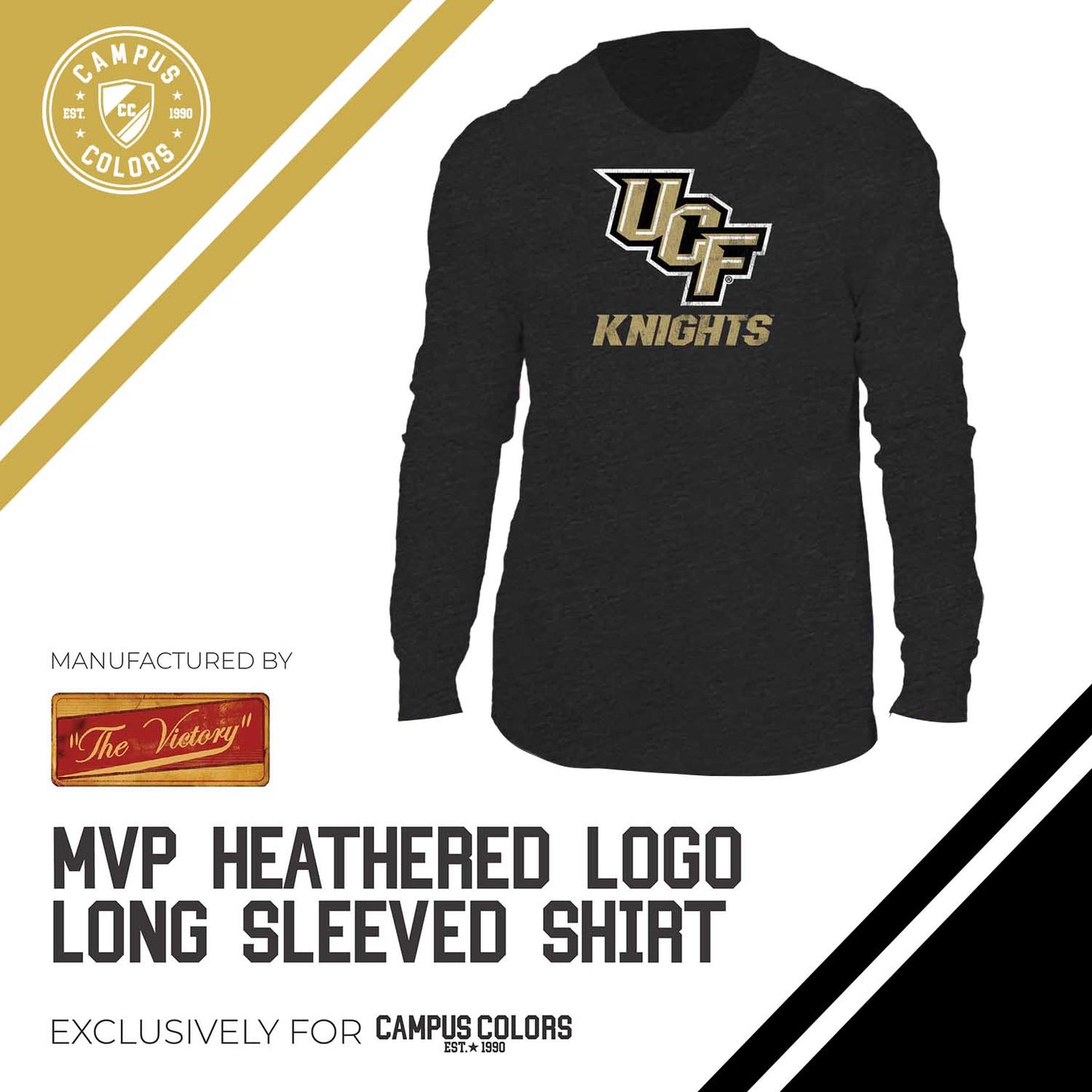 Central Florida Knights NCAA MVP Adult Long-Sleeve Shirt - Black