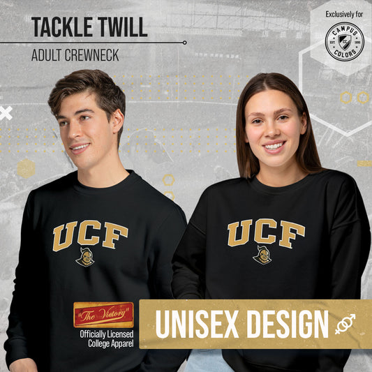 Central Florida Knights NCAA Adult Tackle Twill Crewneck Sweatshirt - Black