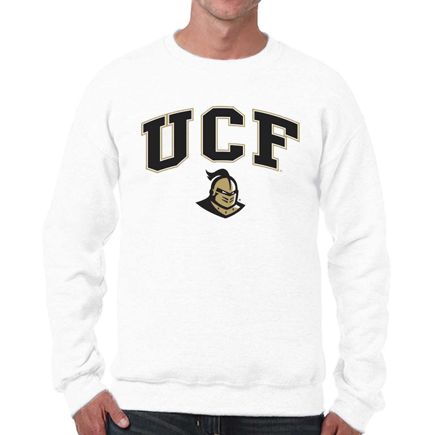 Central Florida Knights Adult Arch & Logo Soft Style Gameday Crewneck Sweatshirt - White