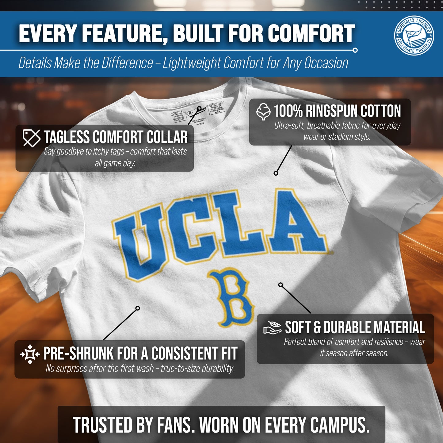 UCLA Bruins NCAA Adult Gameday Cotton T-Shirt - White