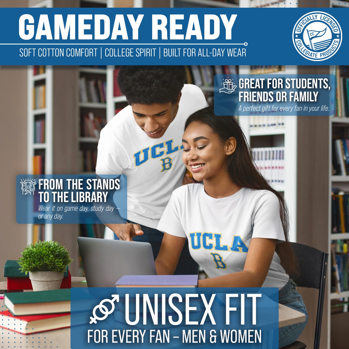 UCLA Bruins NCAA Adult Gameday Cotton T-Shirt - White
