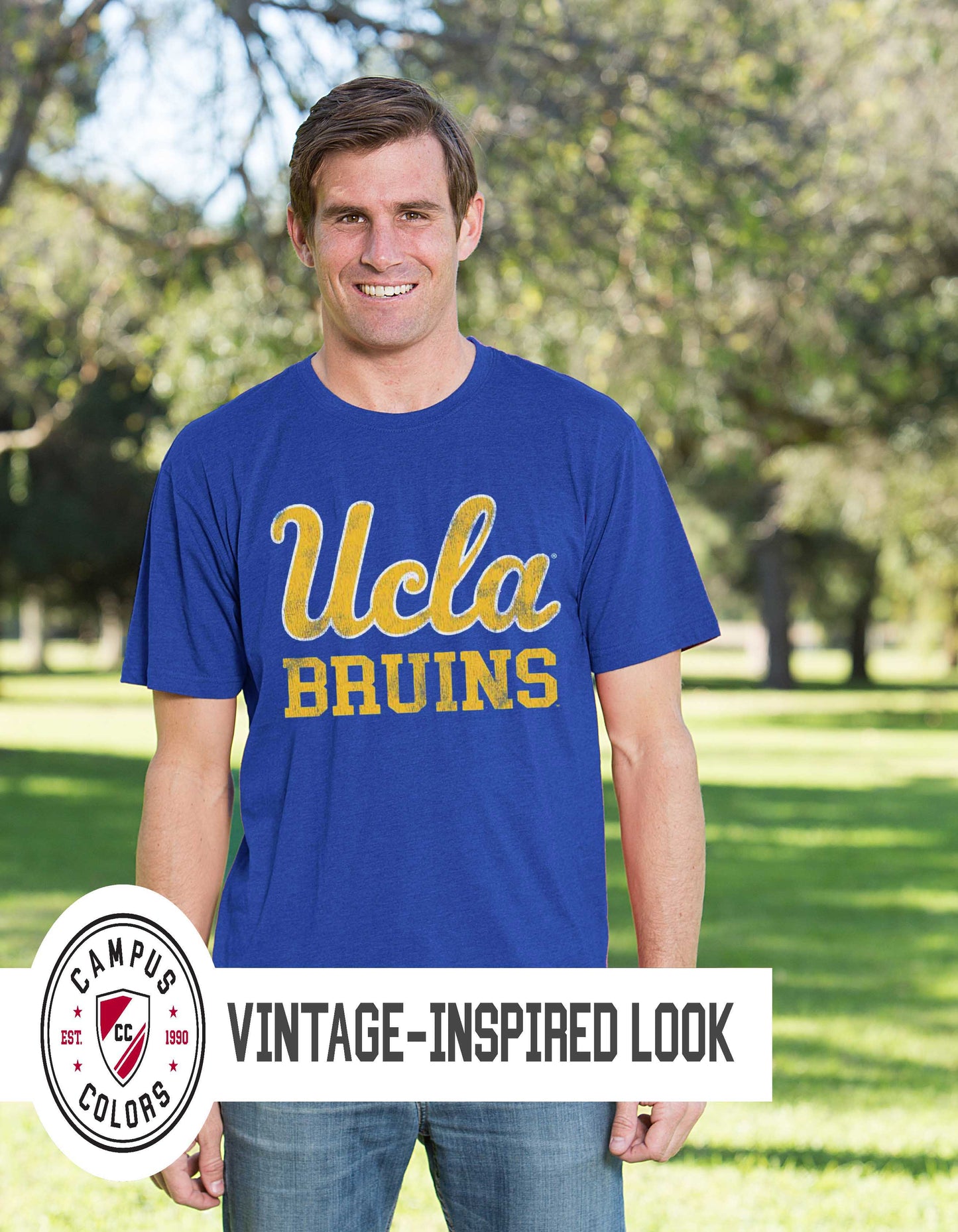 UCLA Bruins Adult MVP Heathered Cotton Blend T-Shirt - Royal