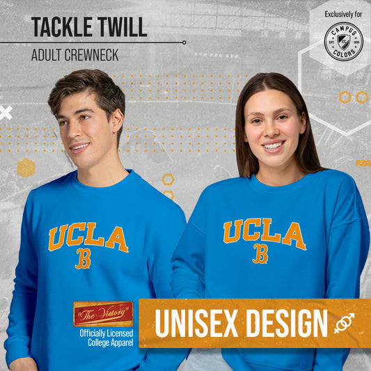 UCLA Bruins NCAA Adult Tackle Twill Crewneck Sweatshirt - Light Blue