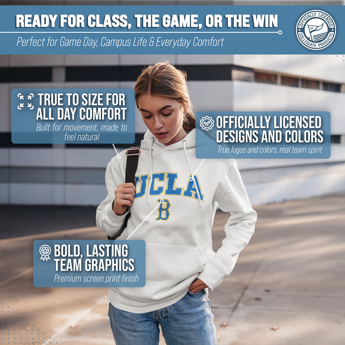 UCLA Bruins Adult Arch & Logo Soft Style Gameday Hooded Sweatshirt - White