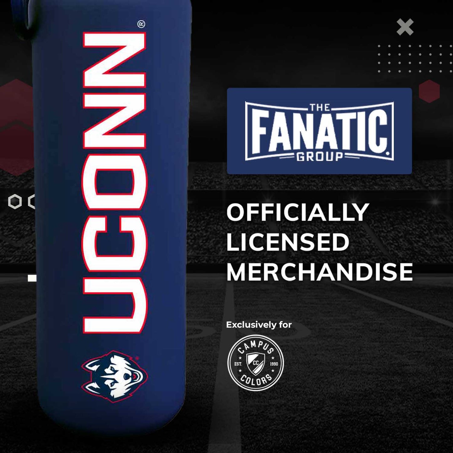 UCONN Huskies NCAA Stainless Steel Water Bottle - Navy