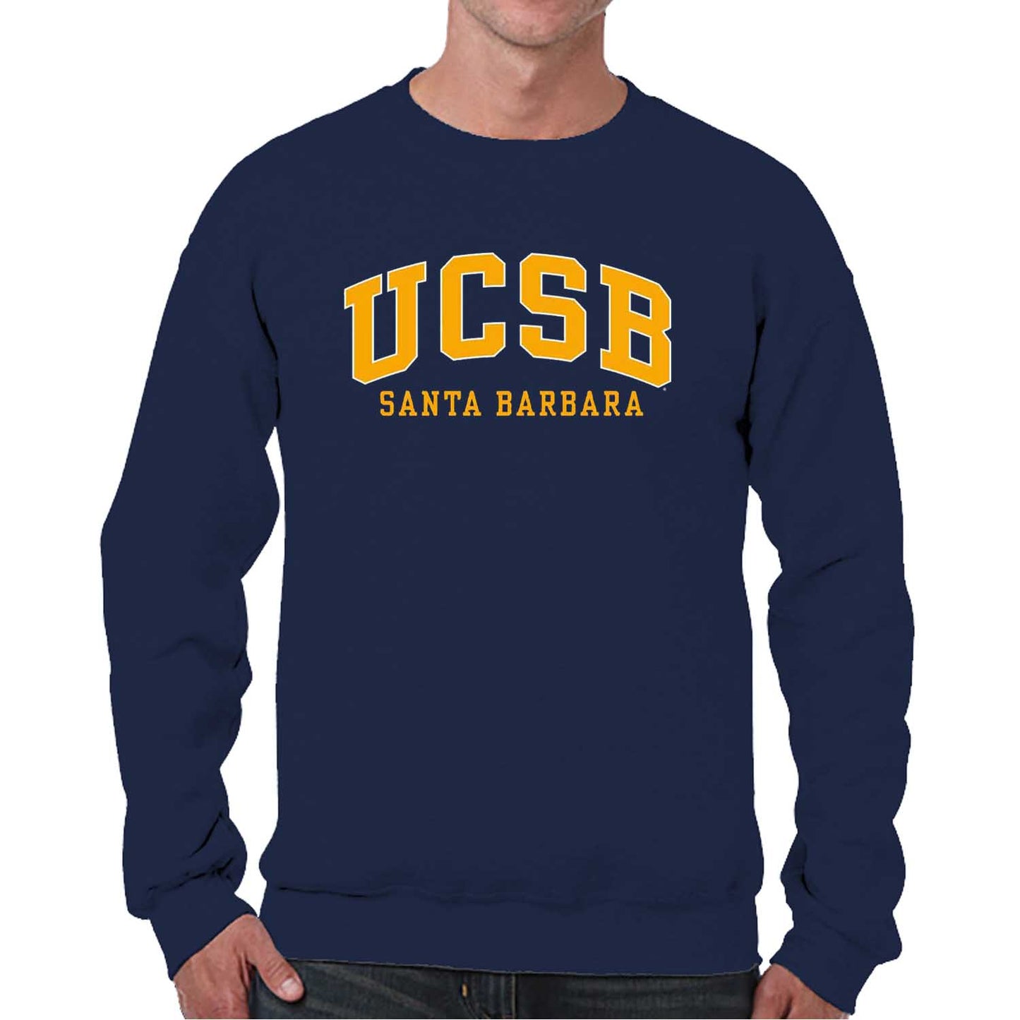 UCSB Gauchos Campus Colors Adult Arch & Logo Soft Style Gameday Crewneck Sweatshirt - Navy