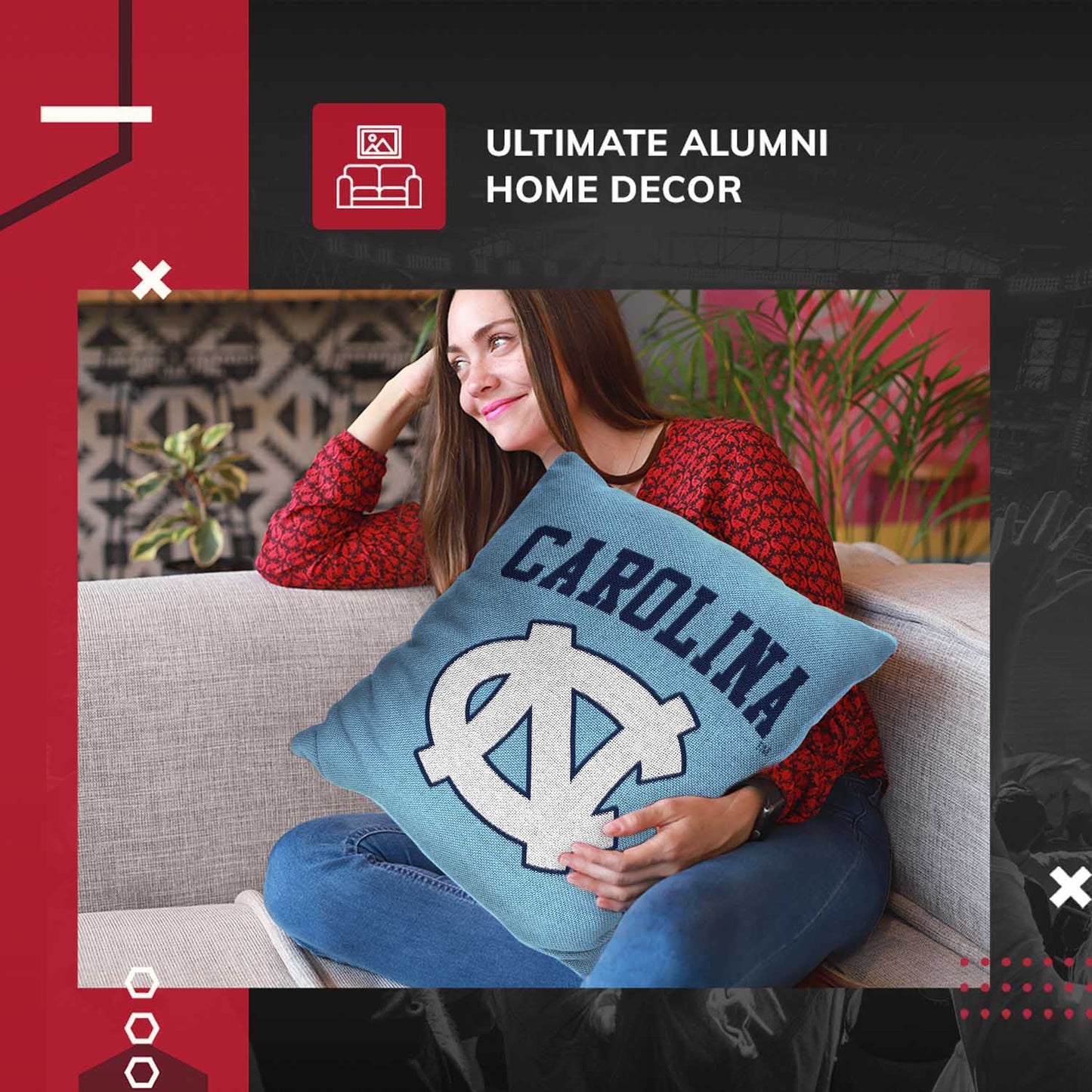 North Carolina Tar Heels NCAA Decorative Pillow - Carolina Blue