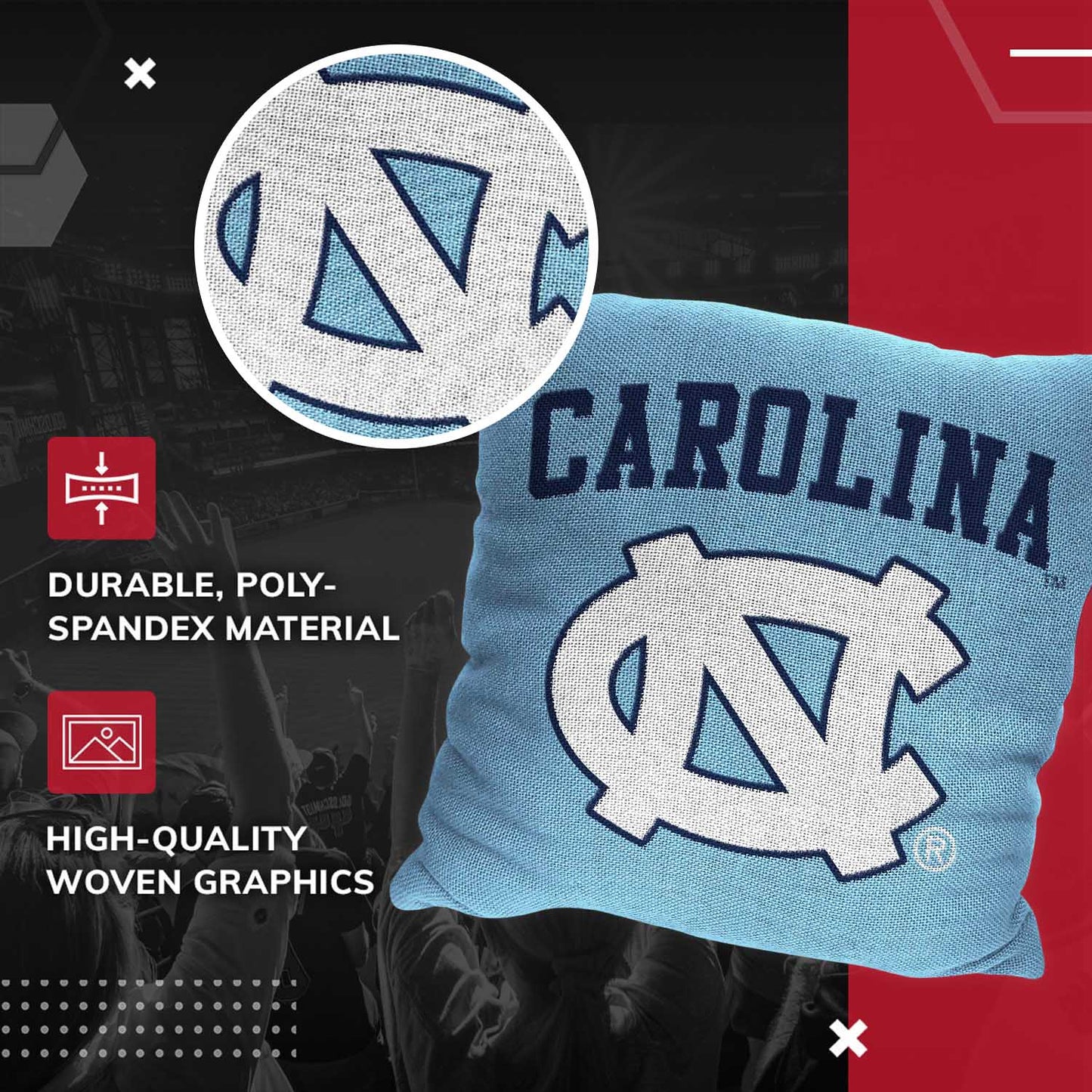North Carolina Tar Heels NCAA Decorative Pillow - Carolina Blue