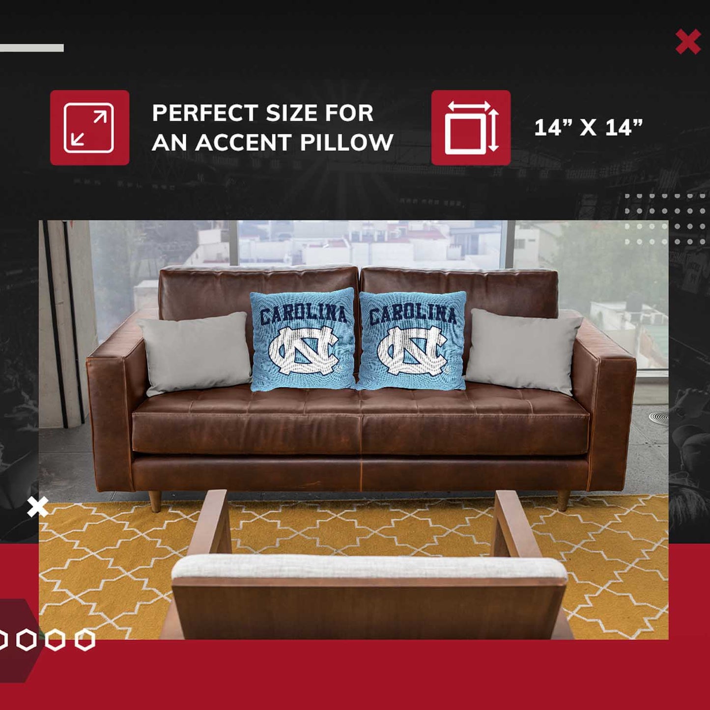 North Carolina Tar Heels NCAA Decorative Pillow - Carolina Blue