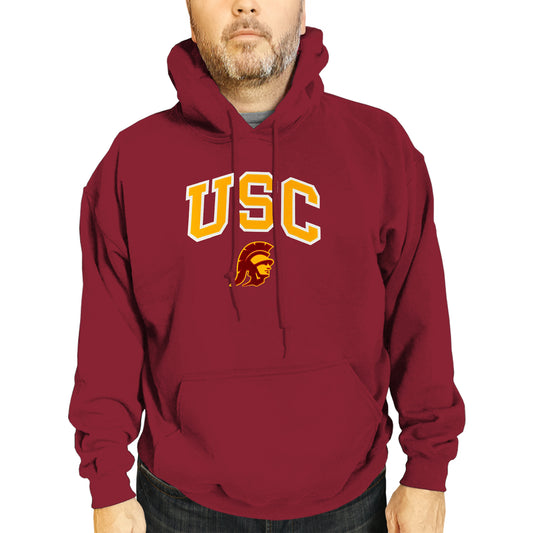 USC Trojans NCAA Adult Tackle Twill Hooded Sweatshirt - Cardinal