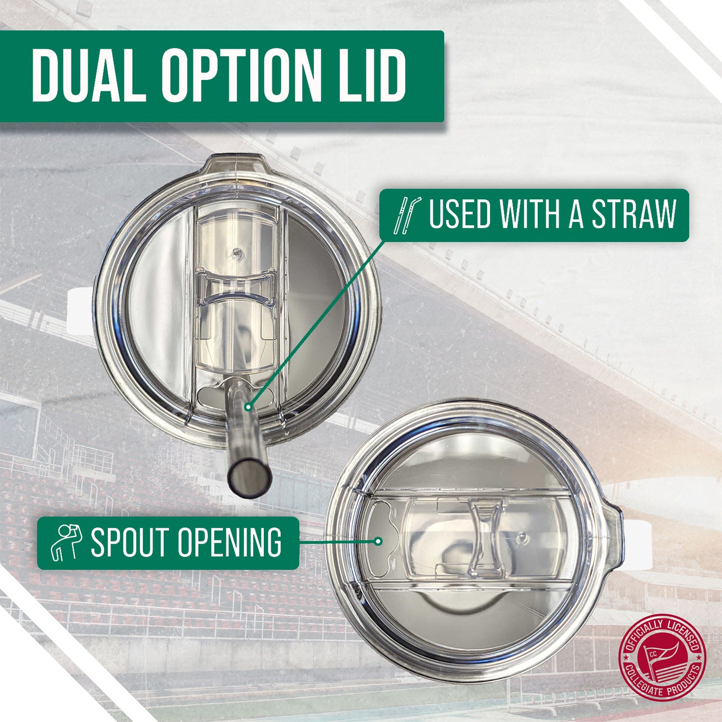 USF Bulls NCAA Stainless Steel 20oz Roadie With Handle & Dual Option Lid With Straw - White