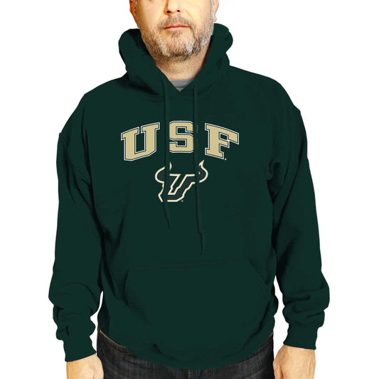 USF Bulls Adult Arch & Logo Soft Style Gameday Hooded Sweatshirt - Green