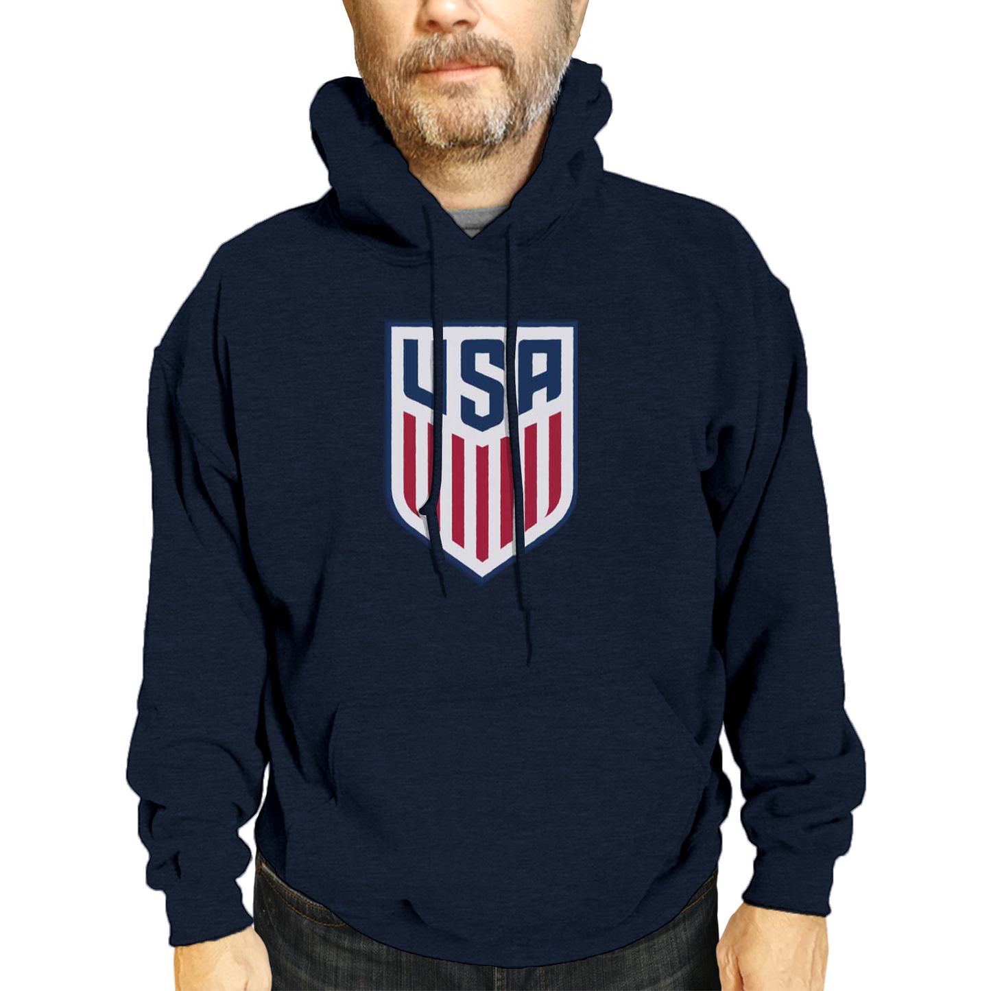 USA National Team The Victory Officially Licensed Unisex Adult US Men's National Soccer Team Gameday Logo Hooded Sweatshirt - Navy