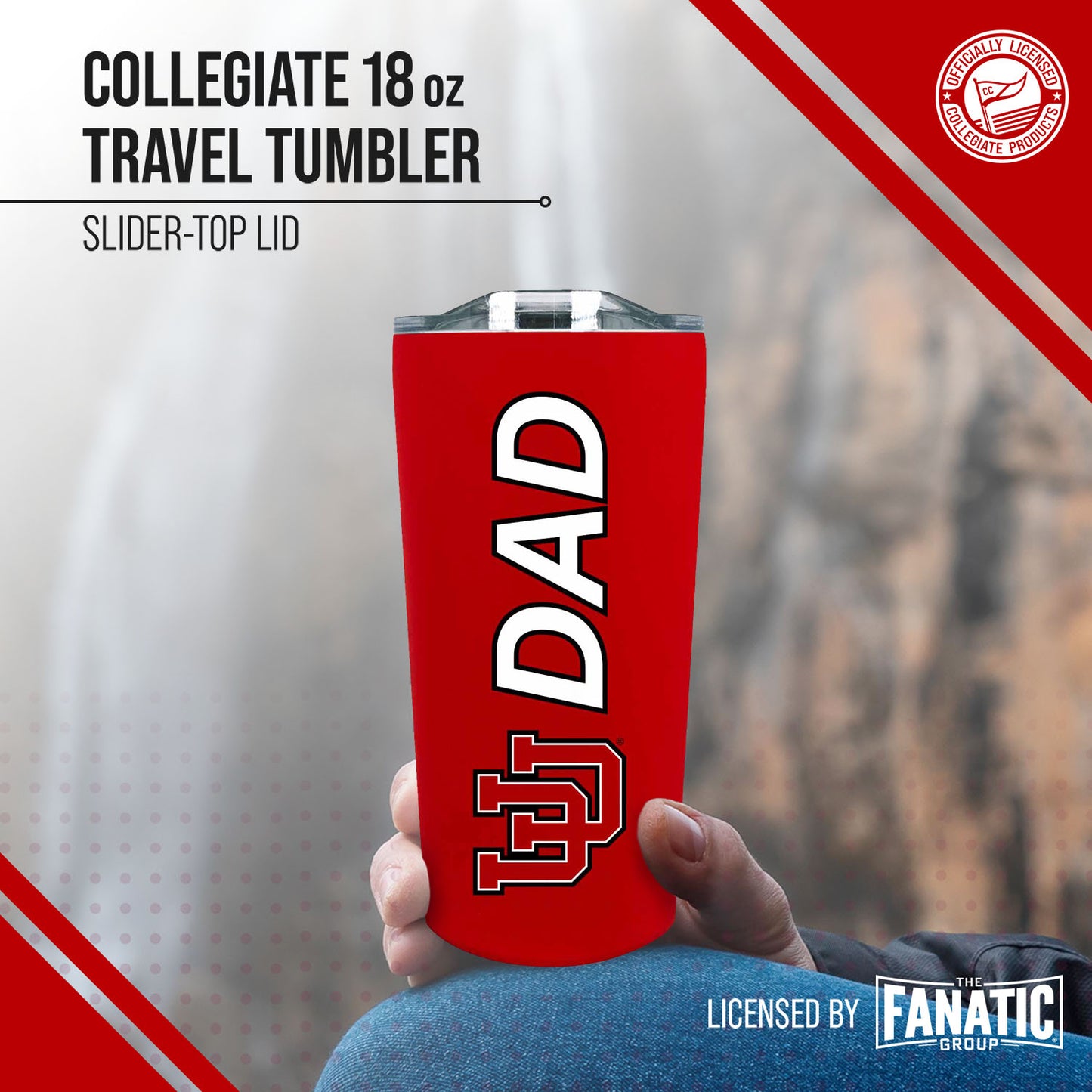 Utah Utes NCAA Stainless Steel Travel Tumbler for Dad - Red