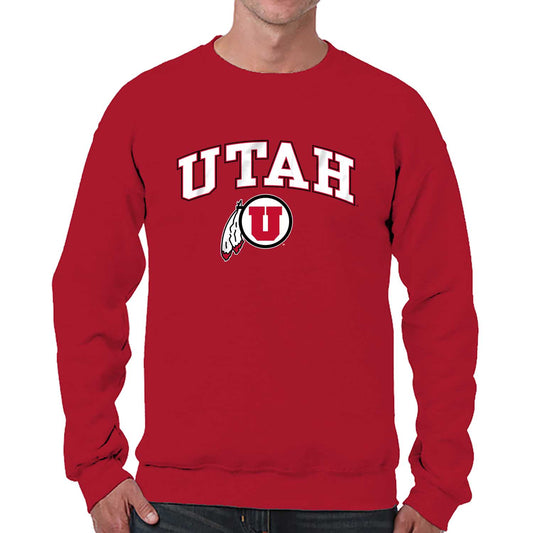 Utah Utes Adult Arch & Logo Soft Style Gameday Crewneck Sweatshirt - Red