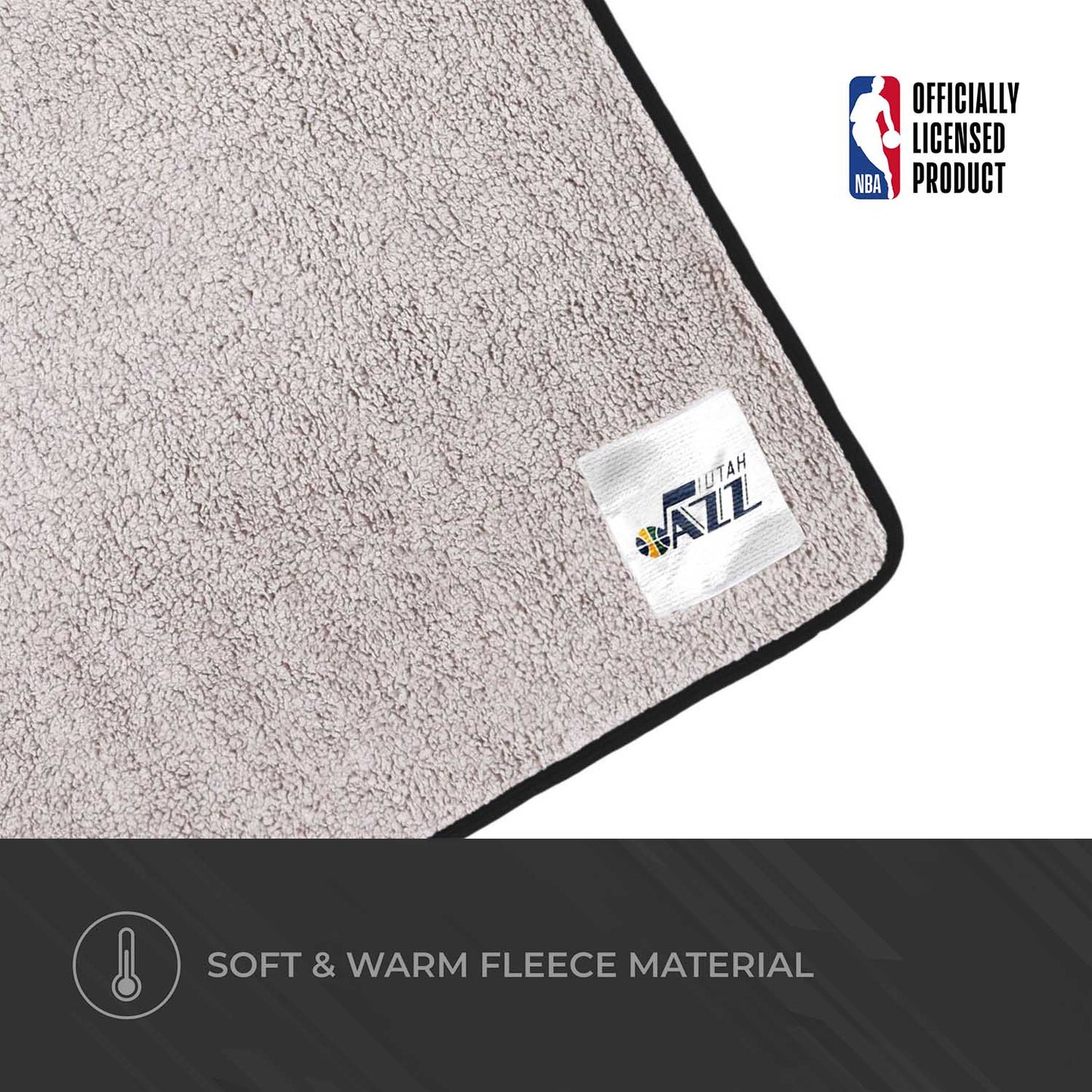 Utah Jazz NBA Silk Touch Sherpa Throw Blanket - Navy