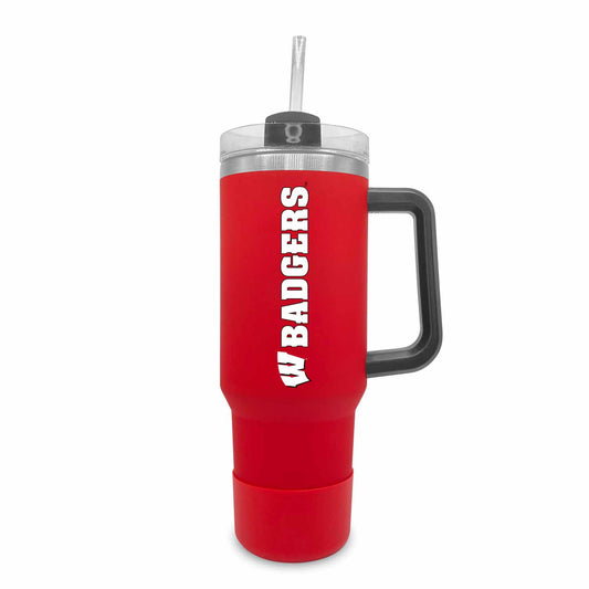 Wisconsin Badgers College & University 40 oz Travel Tumbler With Handle - Red