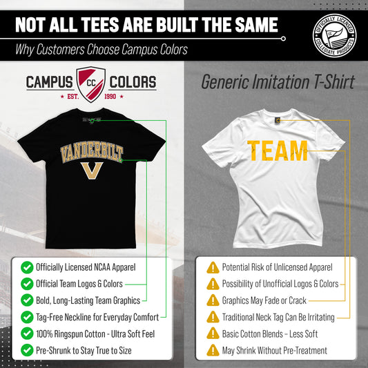 Vanderbilt Commodores NCAA Adult Gameday Cotton T-Shirt - Black