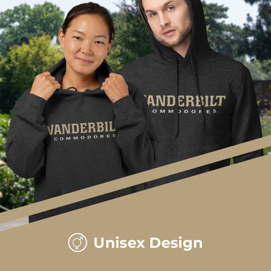 Vanderbilt Commodores NCAA Adult Cotton Blend Charcoal Hooded Sweatshirt - Charcoal
