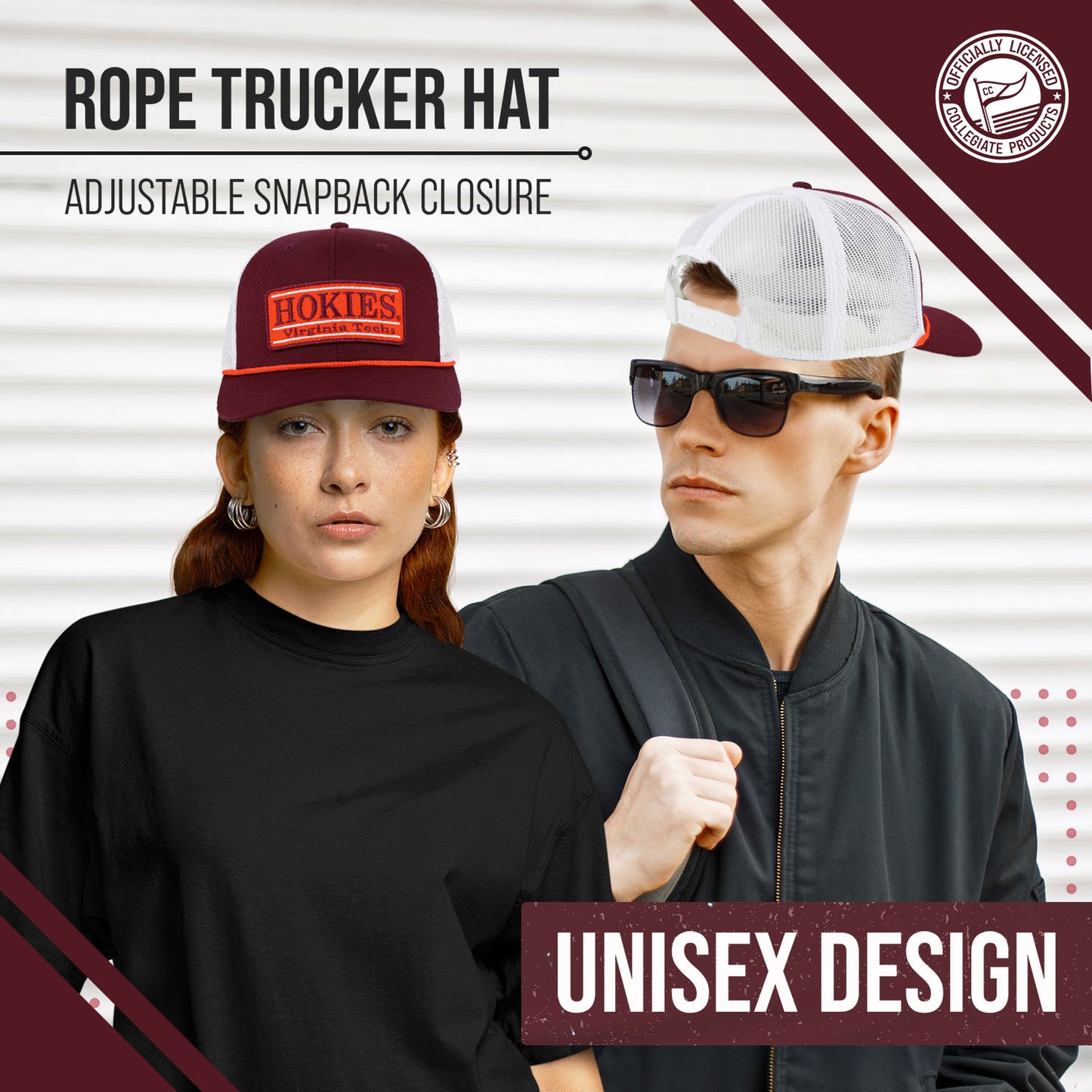 Virginia Tech Hokies NCAA Adult Elite Everyday Adjustable Mesh Trucker Hat - Maroon