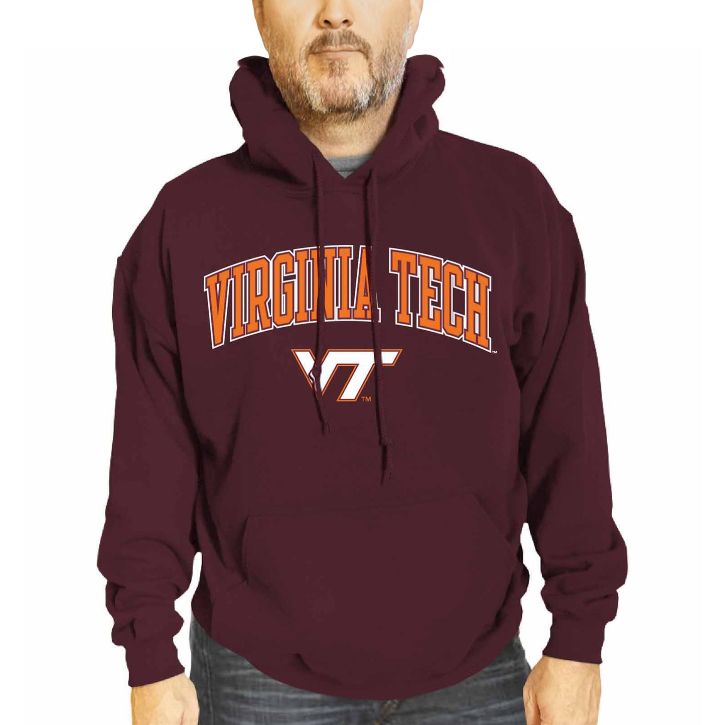 Virginia Tech Hokies Adult Arch & Logo Soft Style Gameday Hooded Sweatshirt - Maroon