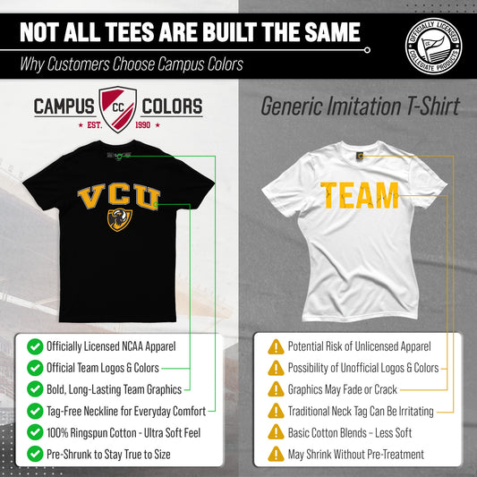 VCU Rams NCAA Adult Gameday Cotton T-Shirt - Black
