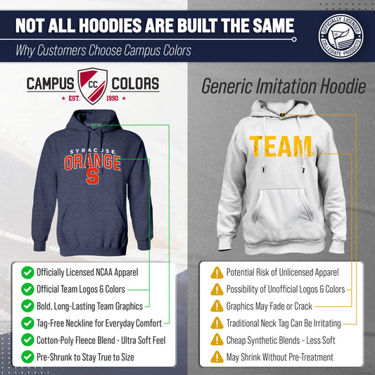 Virginia Cavaliers NCAA Adult Unisex Starting Fresh Heathered Hooded Fleece Sweatshirt - Navy Heather