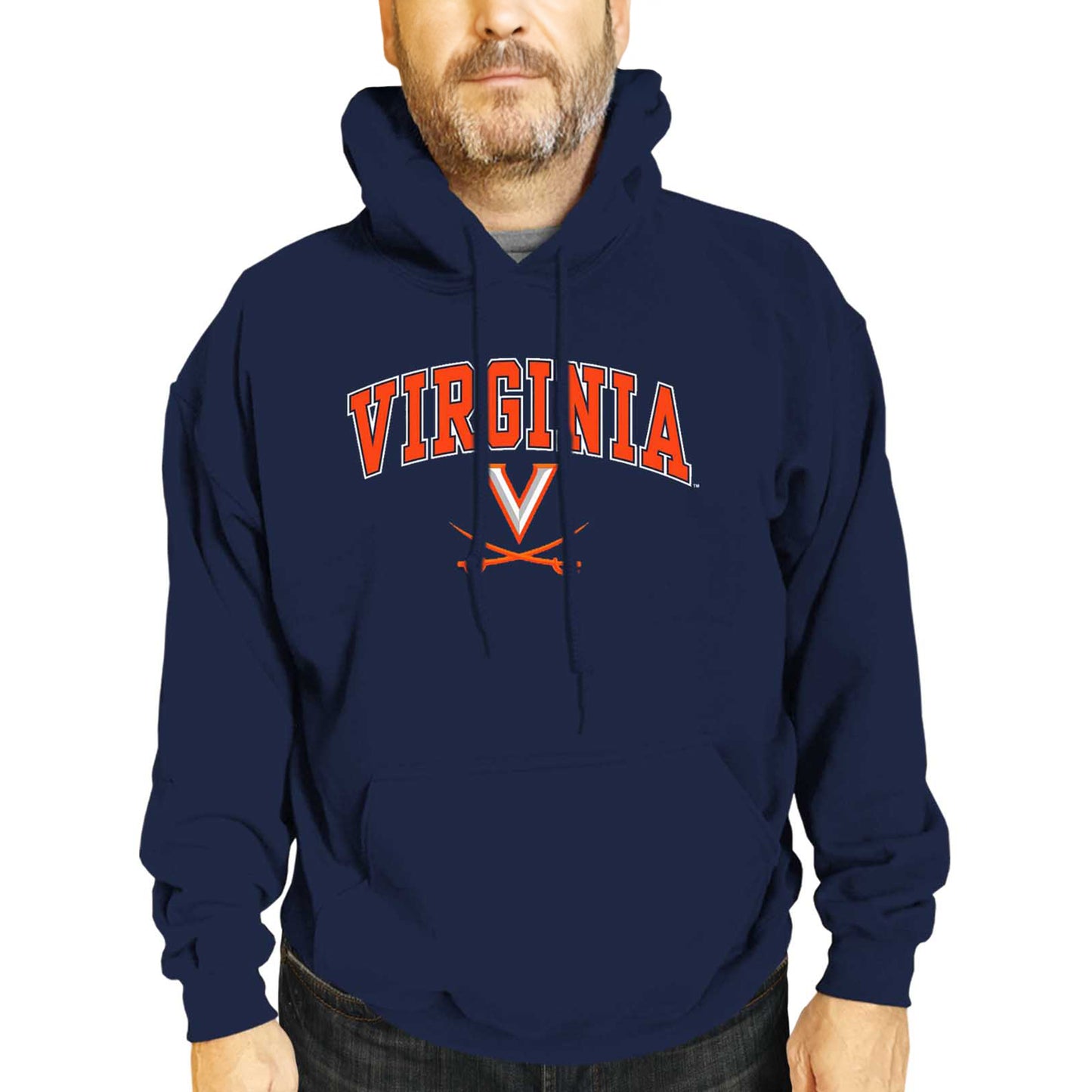 Virginia Cavaliers Adult Arch & Logo Soft Style Gameday Hooded Sweatshirt - Navy
