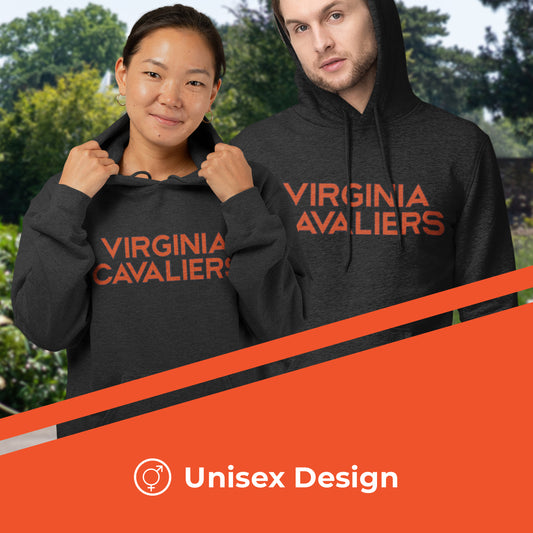 Virginia Cavaliers NCAA Adult Cotton Blend Charcoal Hooded Sweatshirt - Charcoal