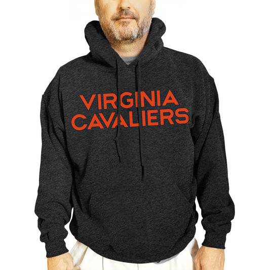 Virginia Cavaliers NCAA Adult Cotton Blend Charcoal Hooded Sweatshirt - Charcoal