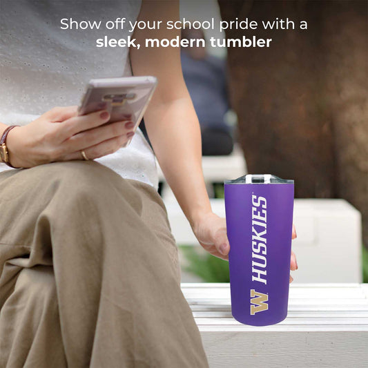 Washington Huskies NCAA Stainless Steel Tumbler perfect for Gameday - Purple