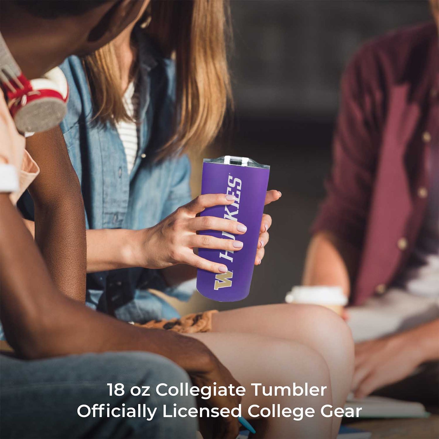 Washington Huskies NCAA Stainless Steel Tumbler perfect for Gameday - Purple