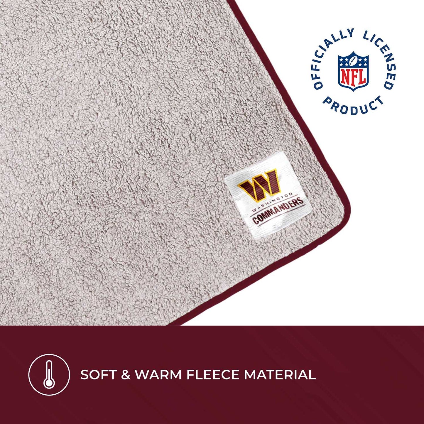 Washington Commanders NFL Silk Touch Sherpa Throw Blanket - Maroon
