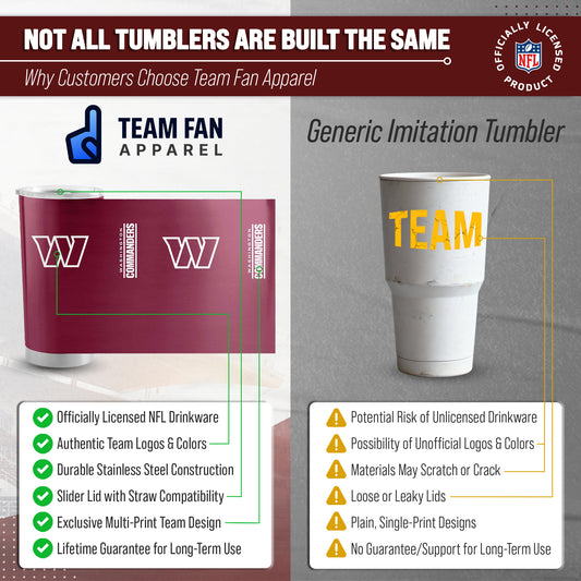 Washington Commanders NFL 20oz Gameday Stainless Steel Tumbler - Maroon