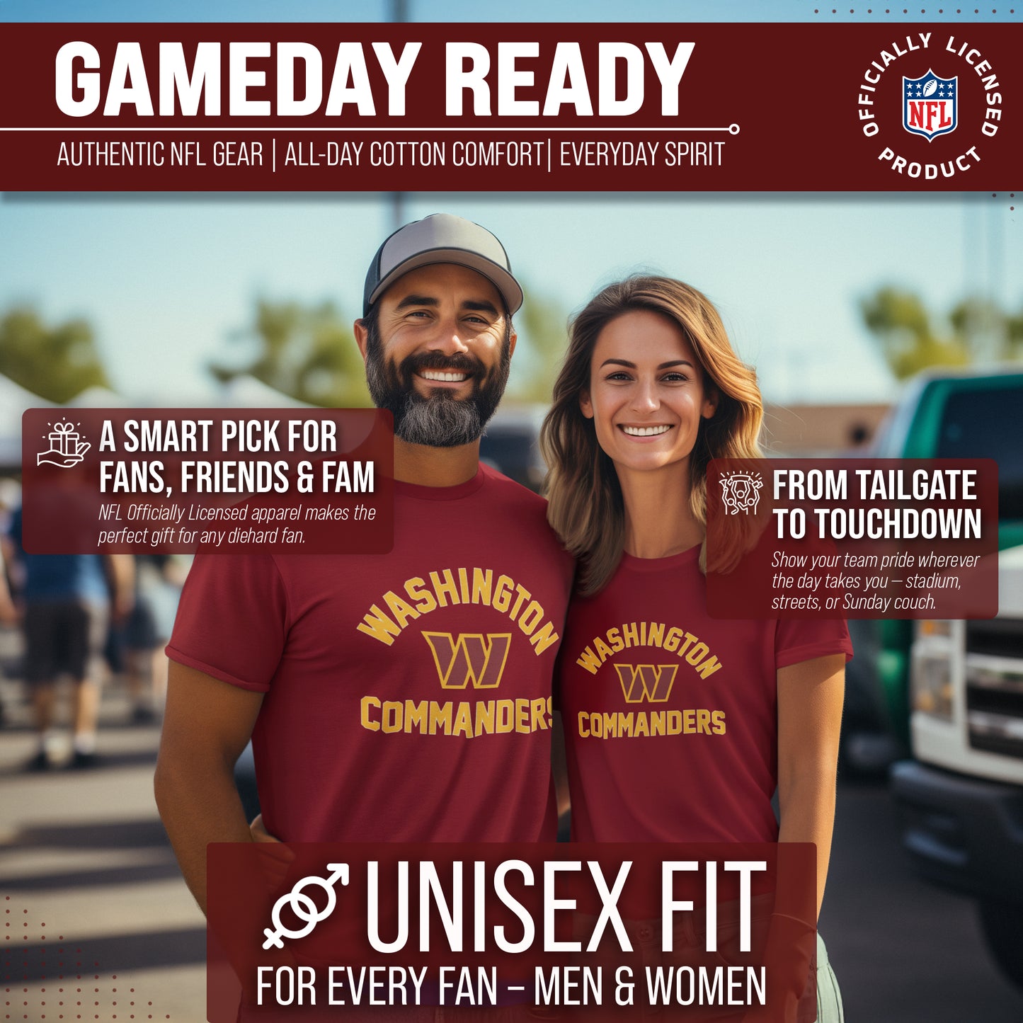 Washington Commanders NFL Adult Gameday T-Shirt - Maroon