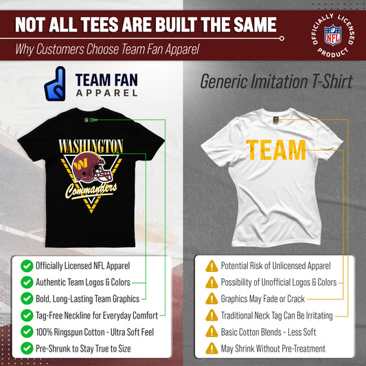 Washington Commanders NFL Adult Retro Triangle Unisex T-Shirt - Black