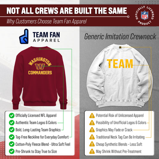 Washington Commanders NFL Adult Gameday Football Crewneck Sweatshirt - Maroon
