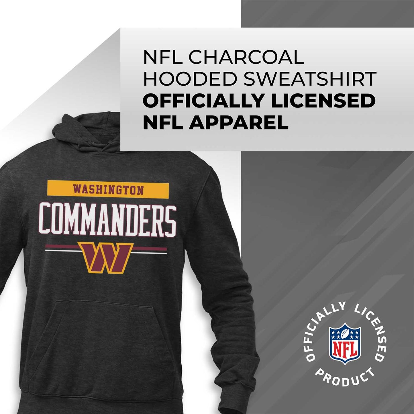 Washington Commanders NFL Adult Gameday Charcoal Hooded Sweatshirt - Charcoal