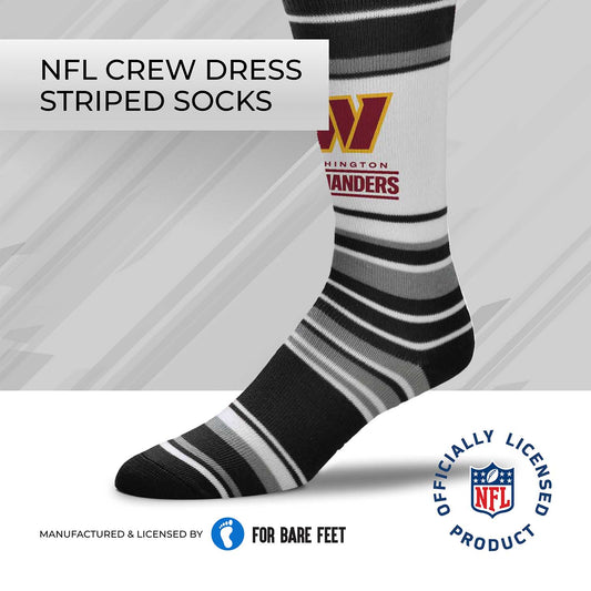 Washington Commanders NFL Adult Striped Dress Socks - Black